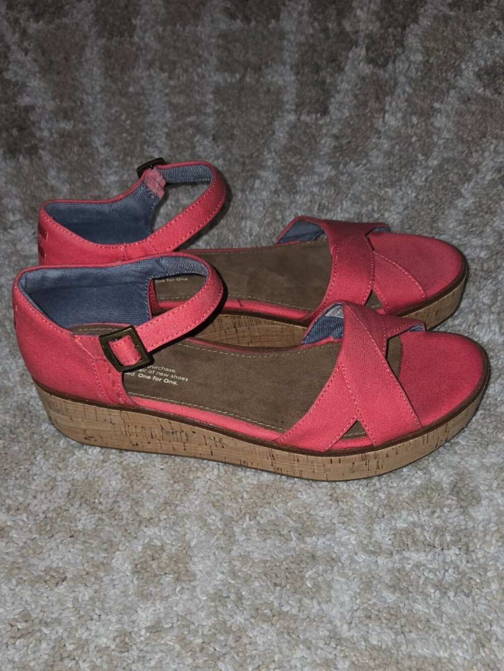 Toms Platform Wedge Sandal Size 9 - Picture 2 of 5